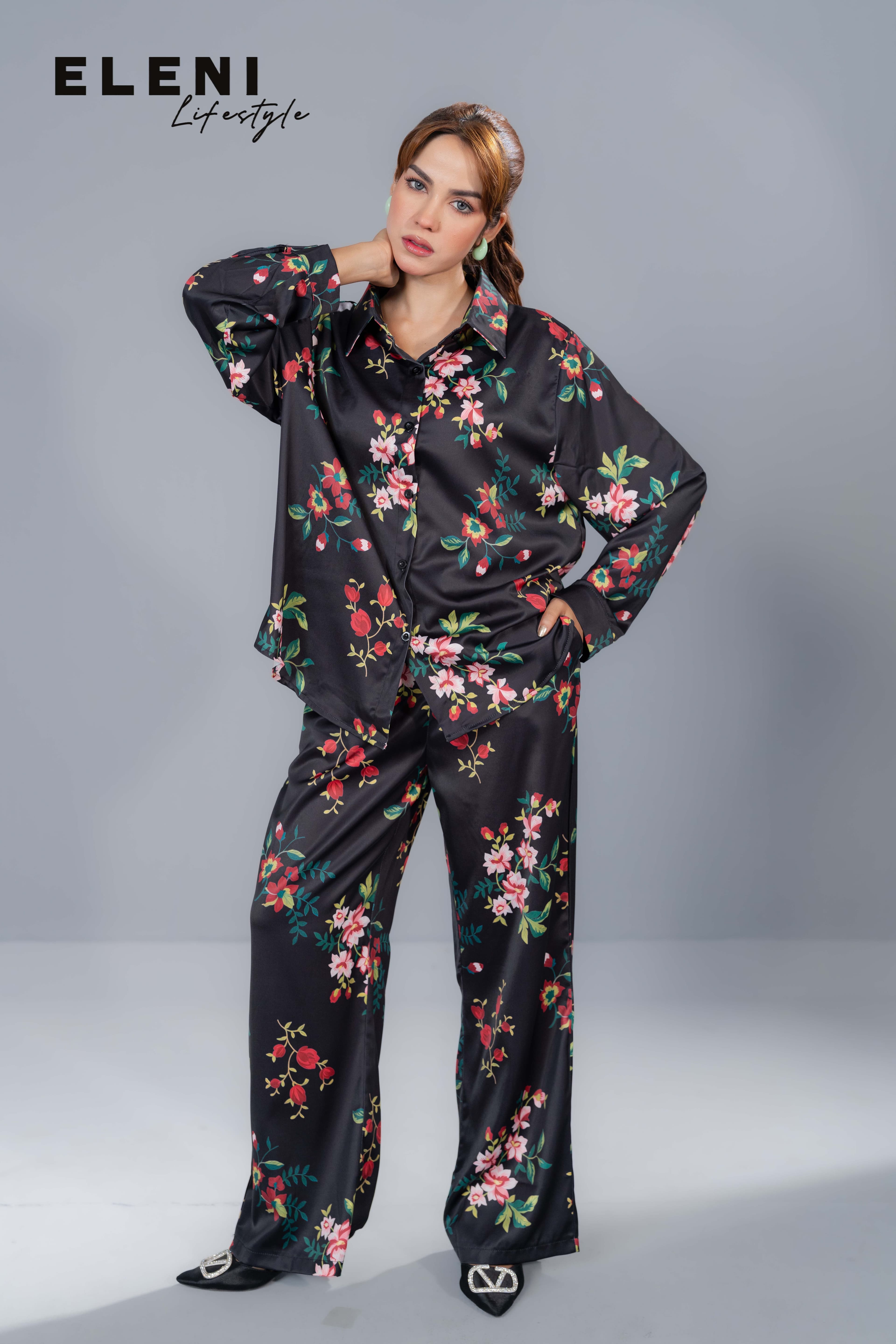 Botanical Satin Relaxed Co-Ord Set