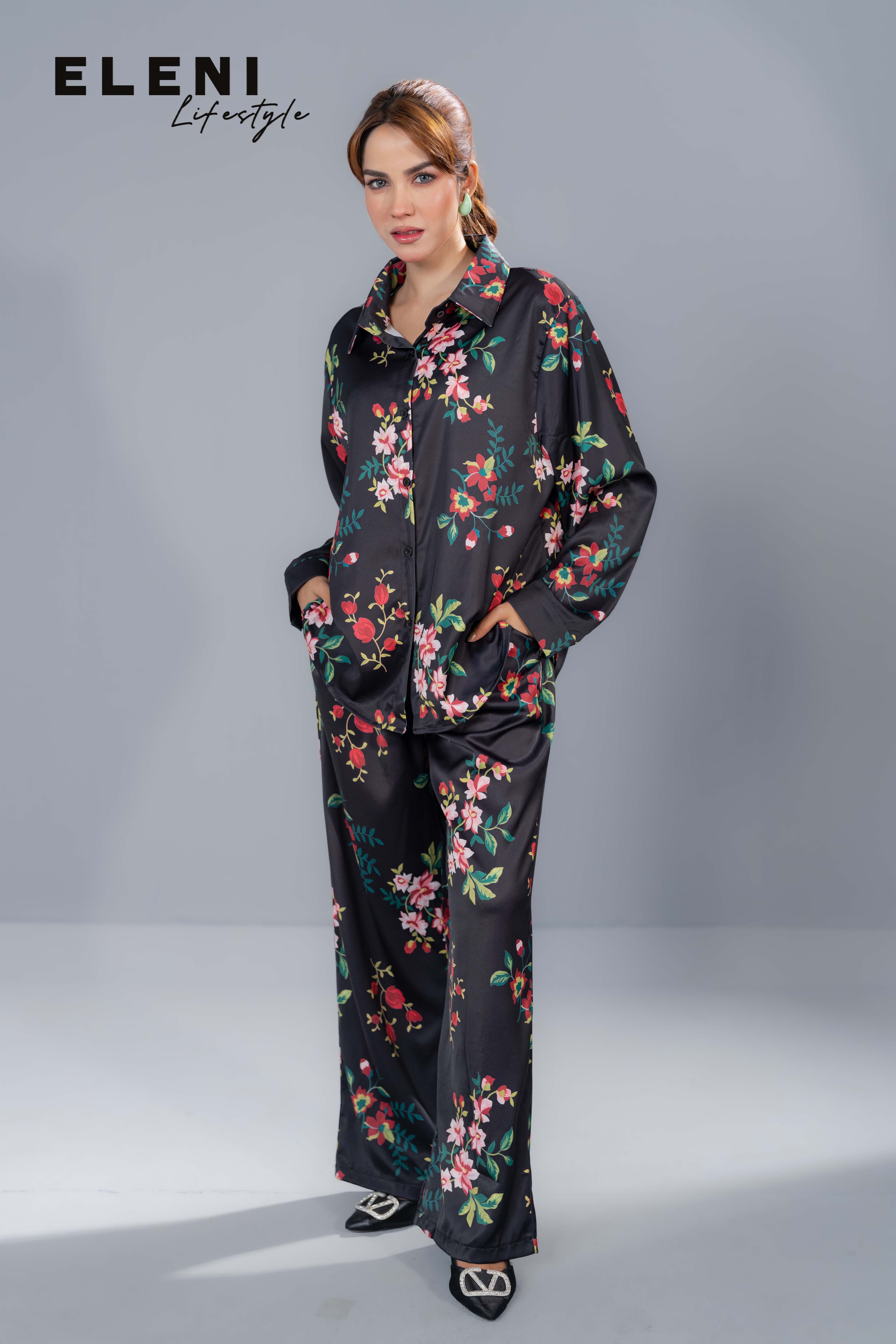 Botanical Satin Relaxed Co-Ord Set