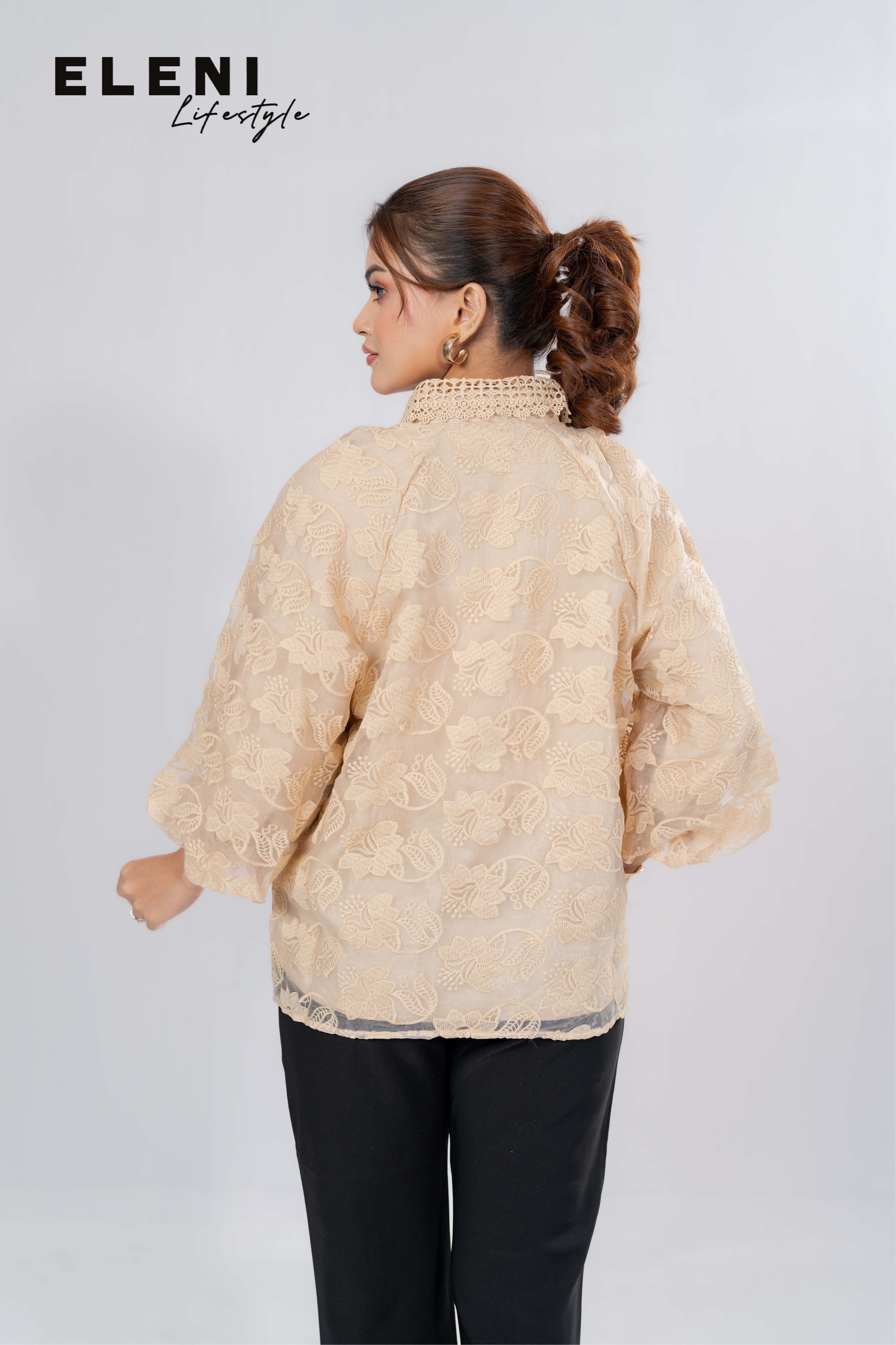 Aurora Corded Floral Lace Shirt