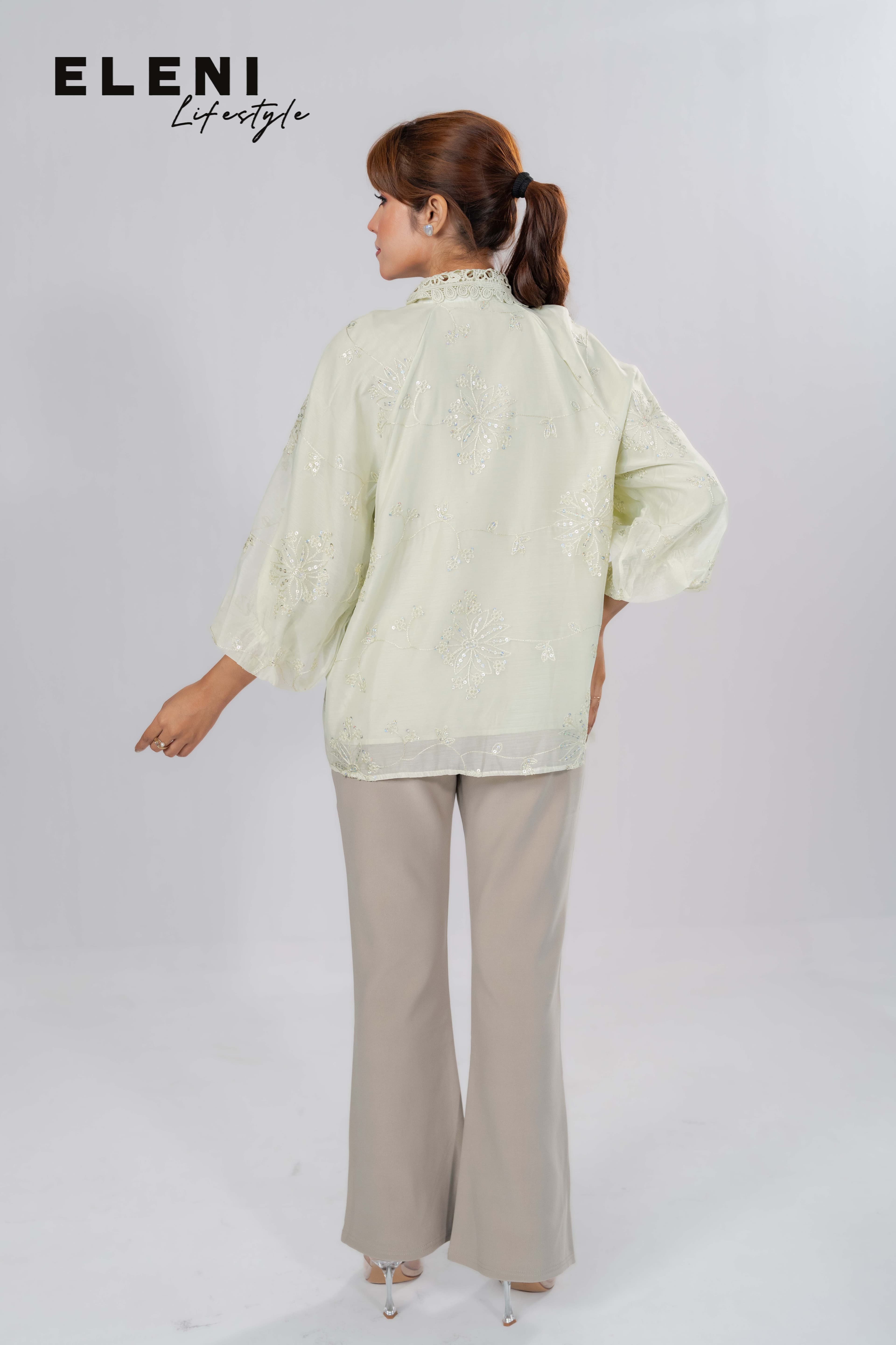 Aurora Sequin Embroidered Organza Shirt
