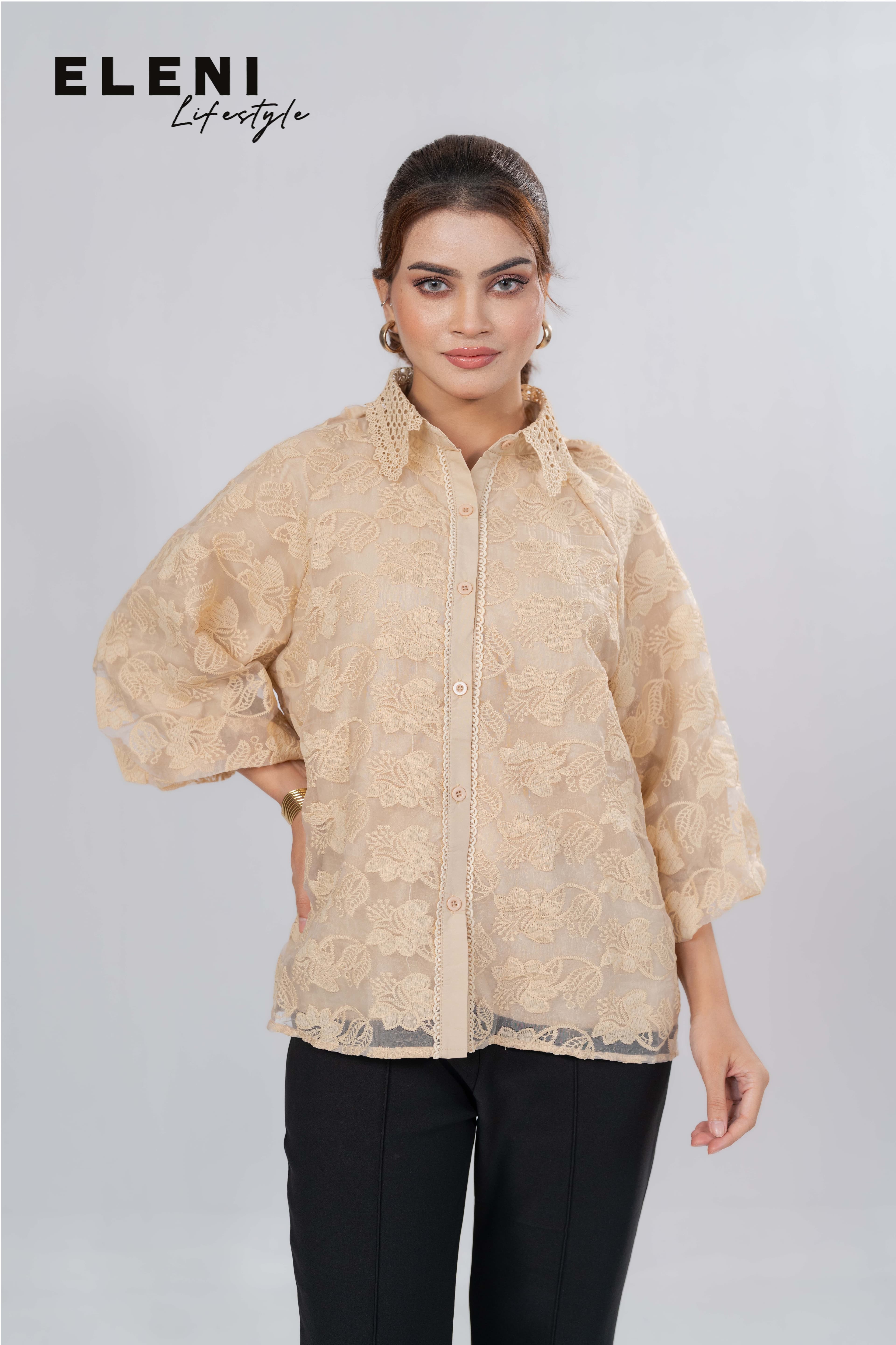 Aurora Corded Floral Lace Shirt